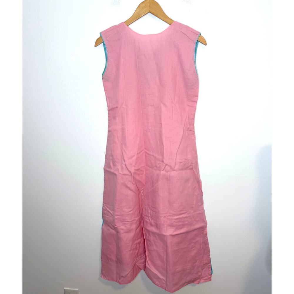 Indian Embroidered Sleeveless Kurta Dress In Pink Blue Size Medium - Picture 10 of 14